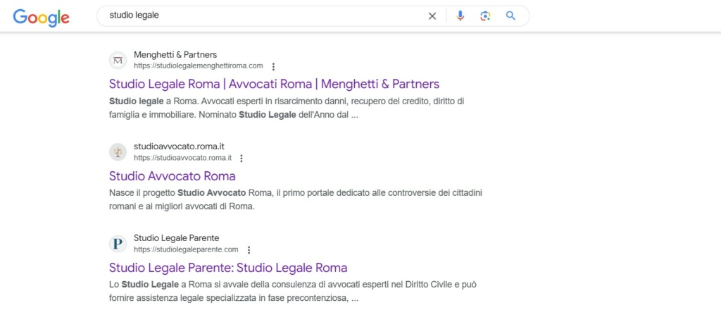 ricerca su google "studio legale"