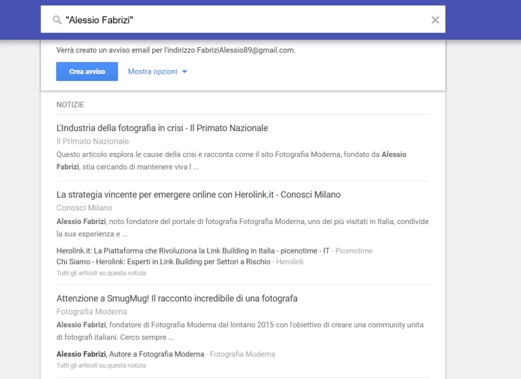 come funziona google alert