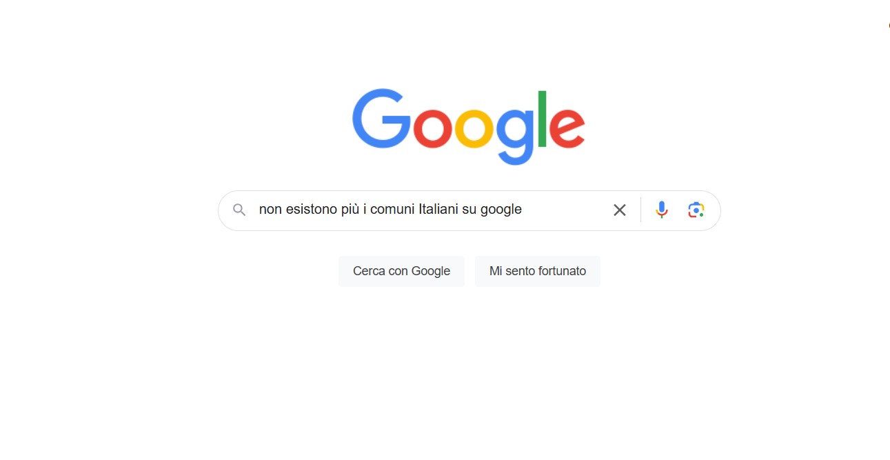 comuni italiani su google spariti