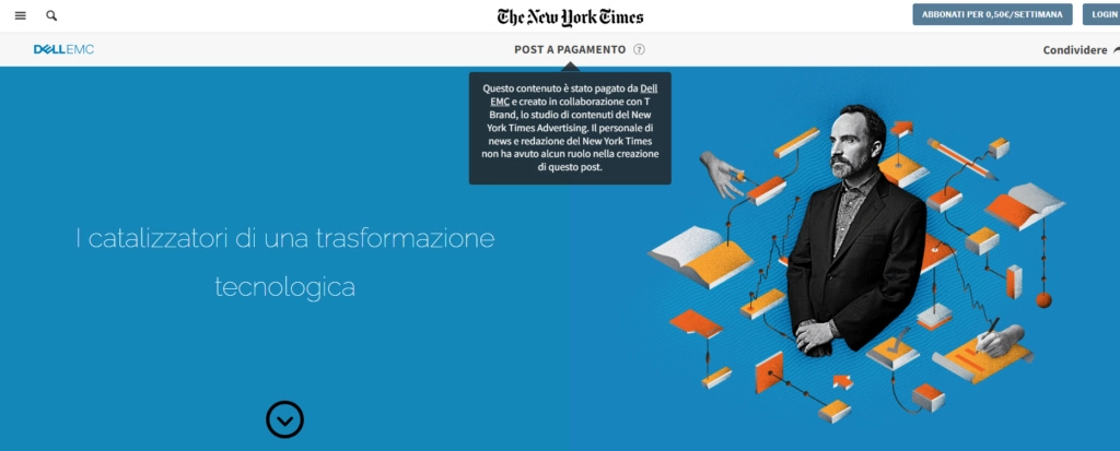 link sponsorizzati sul new york times