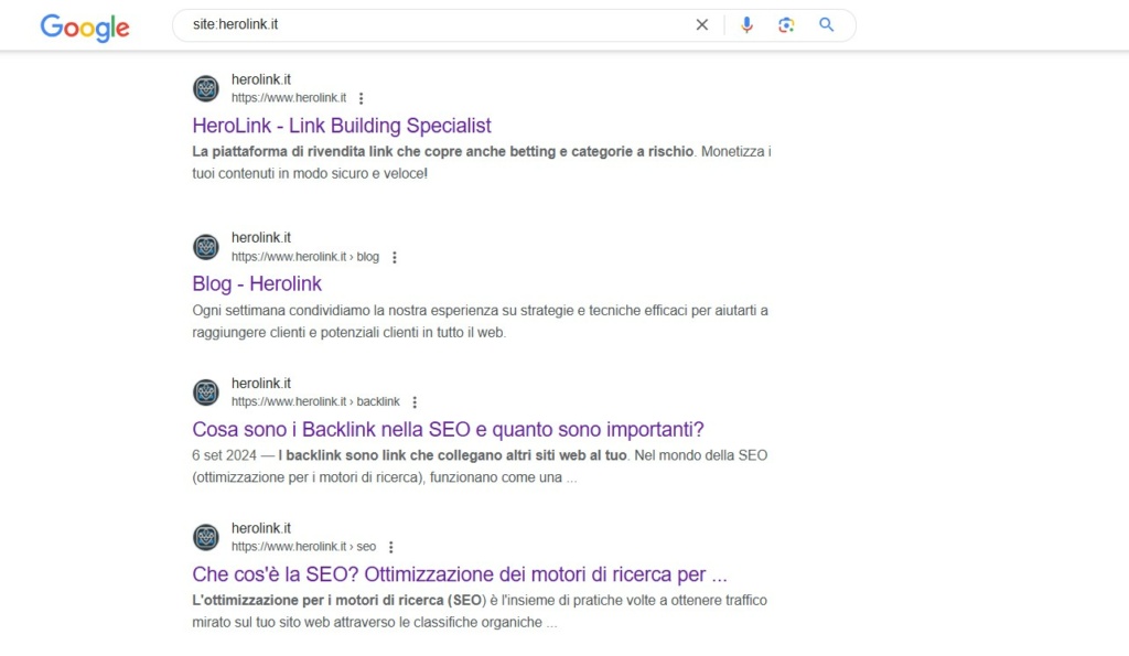 operatore site su google