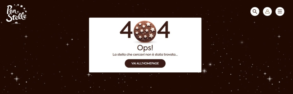 pagina di errore 404 sito pan di stelle